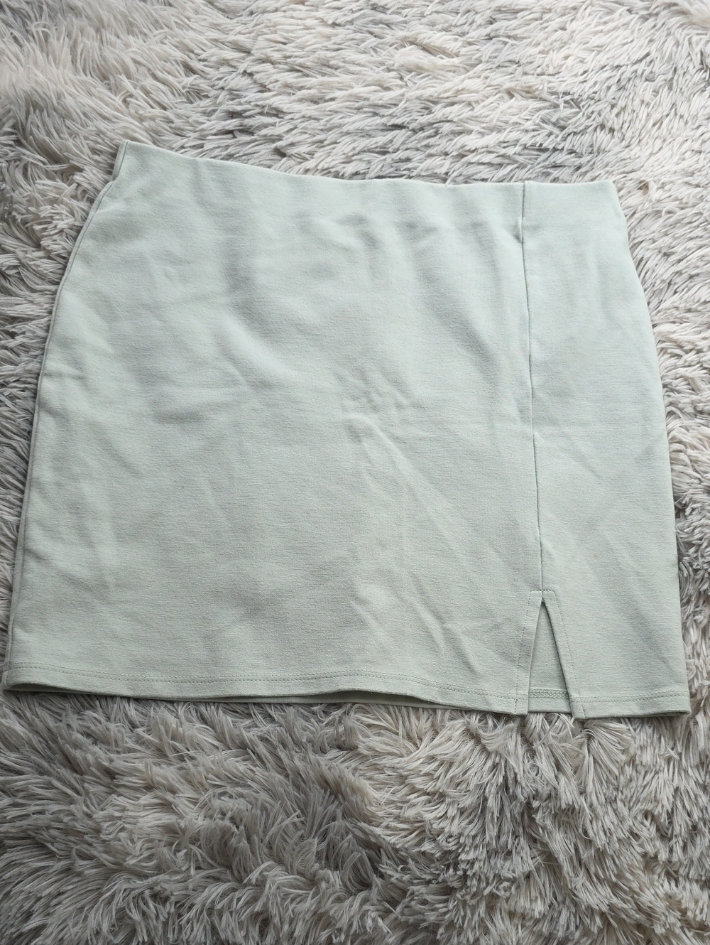 Women’s Light Mint Mini Skirt with Front Slit